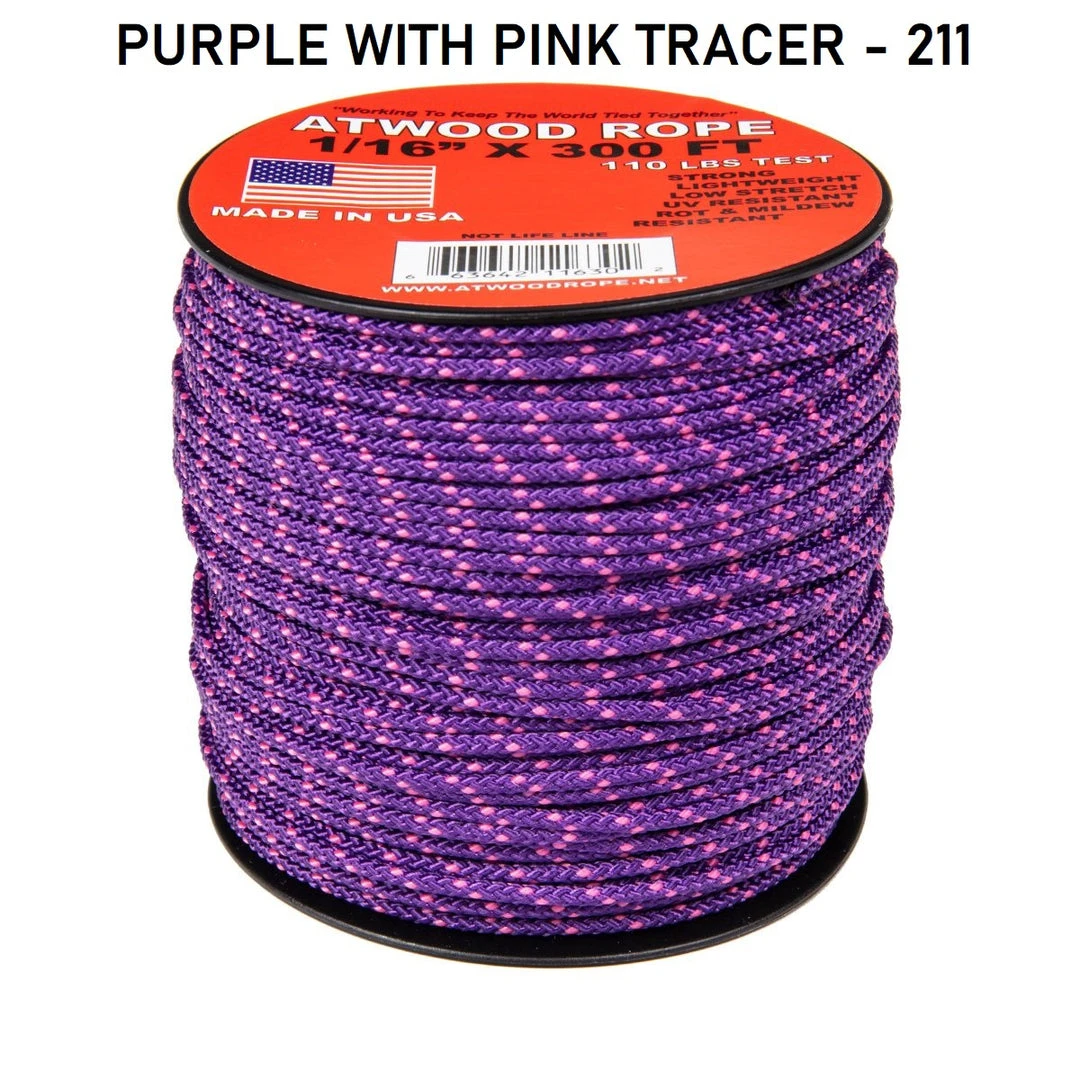 Atwood Rope COMMERCIAL FISHING Atwood 2 Color Patterned Rope 1/16" Butt Wrap Cord 13 Atwood Rope COMMERCIAL FISHING Atwood 2 Color Patterned Rope 1/16" Butt Wrap Cord