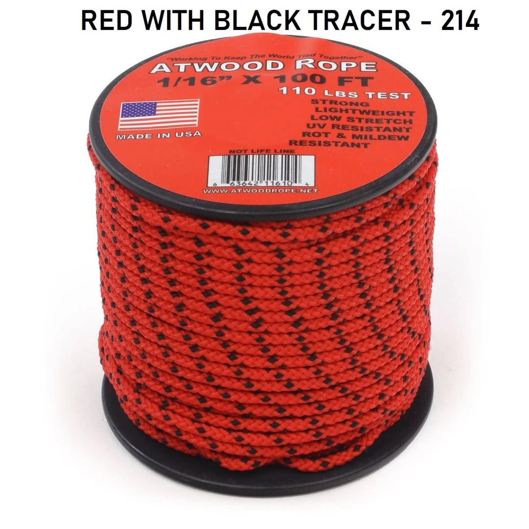 Atwood Rope COMMERCIAL FISHING Atwood 2 Color Patterned Rope 1/16" Butt Wrap Cord 15 Atwood Rope COMMERCIAL FISHING Atwood 2 Color Patterned Rope 1/16" Butt Wrap Cord