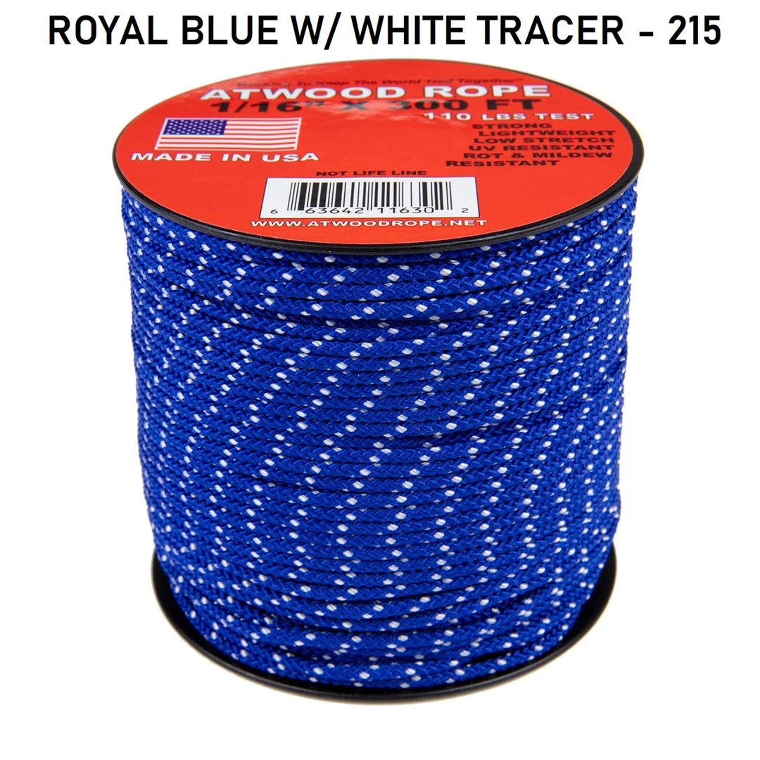 Atwood Rope COMMERCIAL FISHING Atwood 2 Color Patterned Rope 1/16" Butt Wrap Cord 16 Atwood Rope COMMERCIAL FISHING Atwood 2 Color Patterned Rope 1/16" Butt Wrap Cord