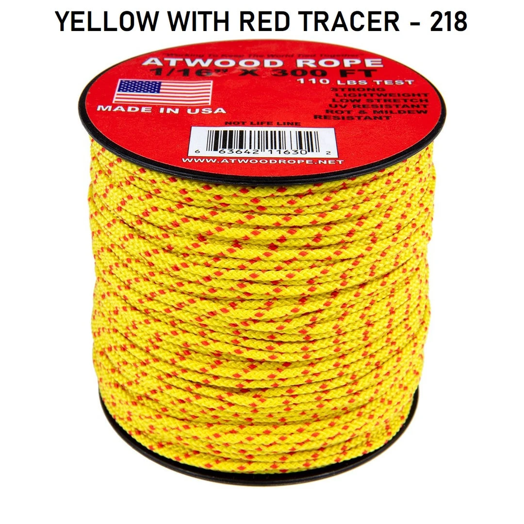 Atwood Rope COMMERCIAL FISHING Atwood 2 Color Patterned Rope 1/16" Butt Wrap Cord 18 Atwood Rope COMMERCIAL FISHING Atwood 2 Color Patterned Rope 1/16" Butt Wrap Cord