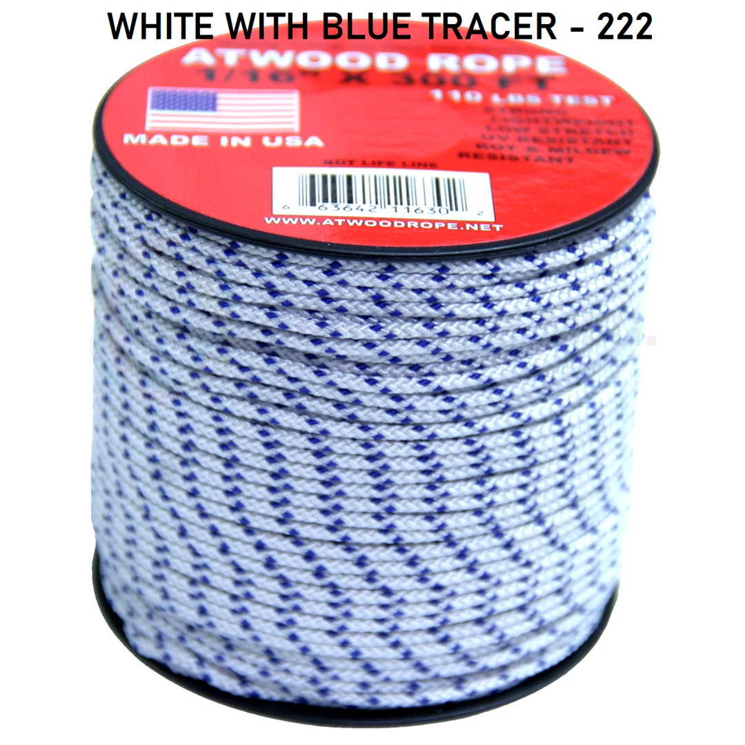 Atwood Rope COMMERCIAL FISHING Atwood 2 Color Patterned Rope 1/16" Butt Wrap Cord 22 Atwood Rope COMMERCIAL FISHING Atwood 2 Color Patterned Rope 1/16" Butt Wrap Cord