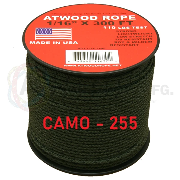 Atwood Rope COMMERCIAL FISHING Atwood 2 Color Patterned Rope 1/16" Butt Wrap Cord 26 Atwood Rope COMMERCIAL FISHING Atwood 2 Color Patterned Rope 1/16" Butt Wrap Cord