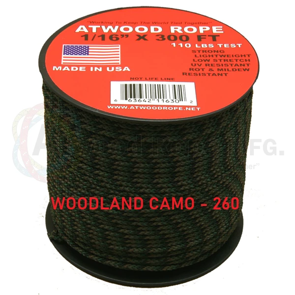 Atwood Rope COMMERCIAL FISHING Atwood 2 Color Patterned Rope 1/16" Butt Wrap Cord 27 Atwood Rope COMMERCIAL FISHING Atwood 2 Color Patterned Rope 1/16" Butt Wrap Cord