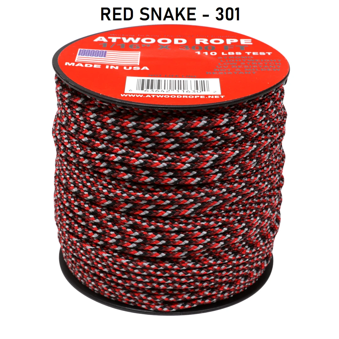 Atwood Rope Atwood 3 And 4 Color Patterned Rope 1/16" Butt Wrap Cord COMMERCIAL FISHING 3 Atwood Rope Atwood 3 And 4 Color Patterned Rope 1/16" Butt Wrap Cord COMMERCIAL FISHING