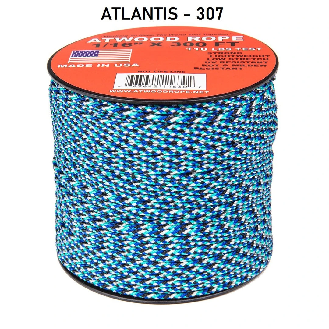 Atwood Rope Atwood 3 And 4 Color Patterned Rope 1/16" Butt Wrap Cord COMMERCIAL FISHING 10 Atwood Rope Atwood 3 And 4 Color Patterned Rope 1/16" Butt Wrap Cord COMMERCIAL FISHING