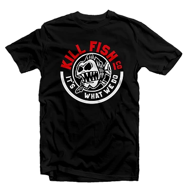 Kill Fish Co. FISHING AND OUTDOOR APPAREL KILLFISH CO. "Round" Black T-Shirt 3 Kill Fish Co. FISHING AND OUTDOOR APPAREL KILLFISH CO. "Round" Black T-Shirt