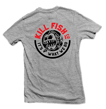 Kill Fish Co. KILLFISH CO. "Round" Heather Grey Pocket T-Shirt 3 Kill Fish Co. KILLFISH CO. "Round" Heather Grey Pocket T-Shirt