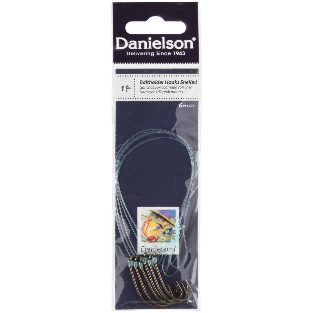 Snelled Baitholder Model 30 Hooks By Danielson FISHING TACKLE 5 Snelled Baitholder Model 30 Hooks By Danielson FISHING TACKLE