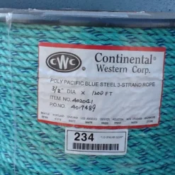 Continental Western Corp Pacific Blue Steel Copolymer Lobster And Crab Rope COMMERCIAL FISHING